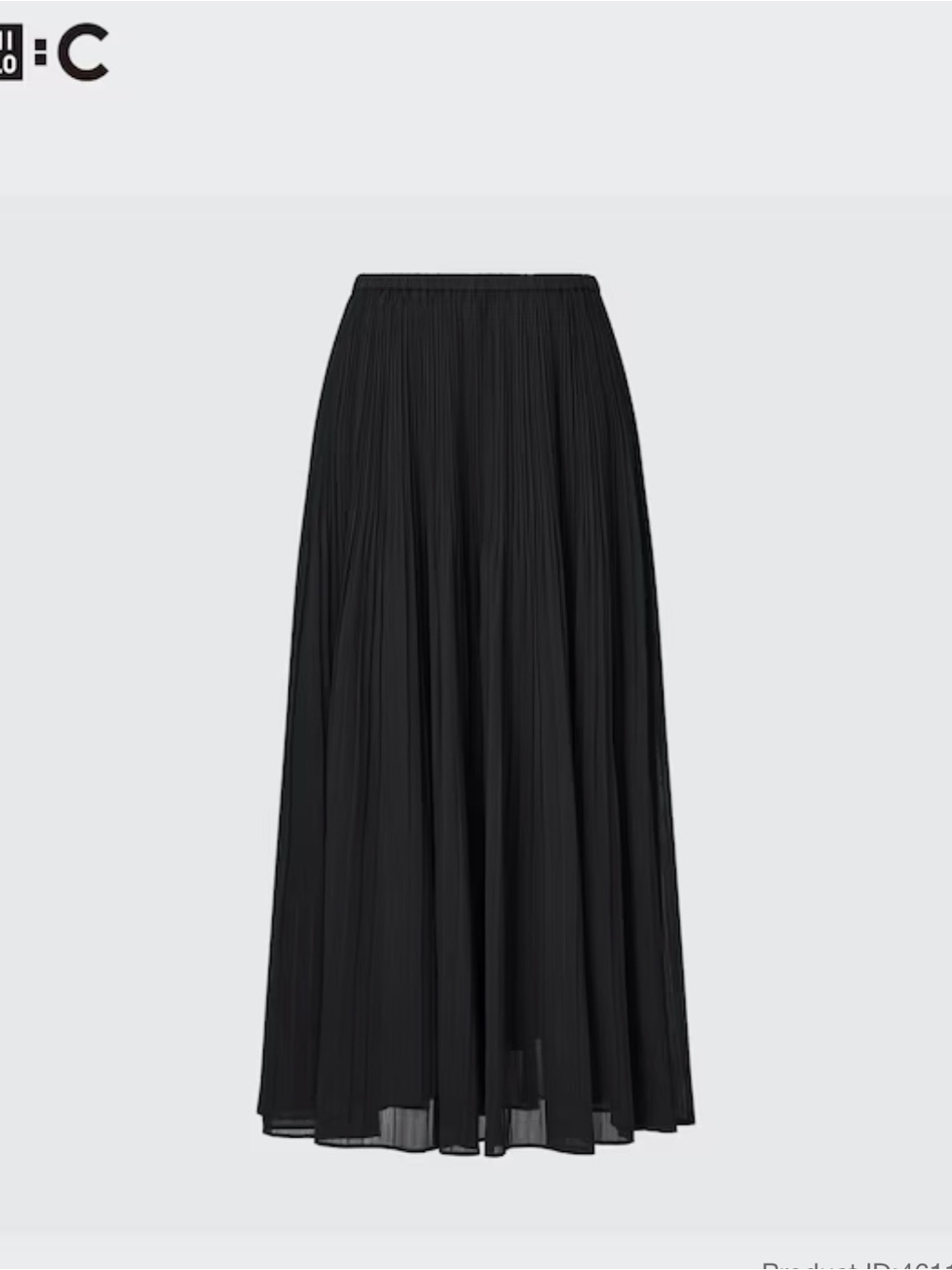 Uniqlo Black Pleated Maxi Skirt